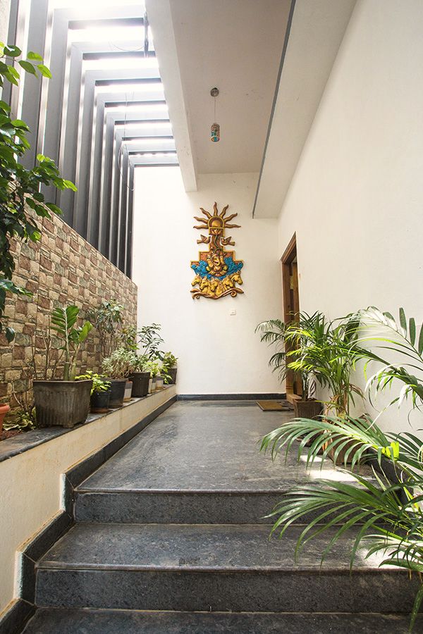 Staircase and courtyard, residence