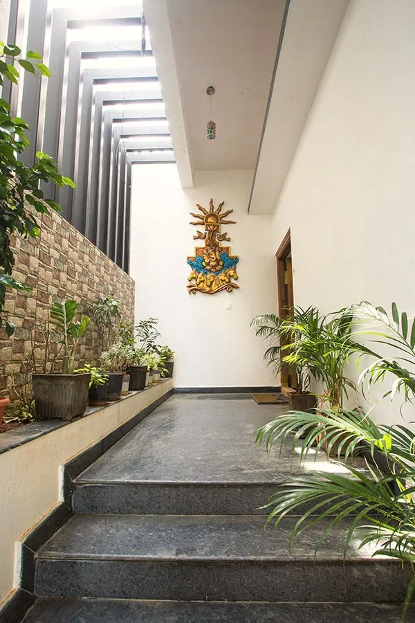 Staircase and courtyard, residence